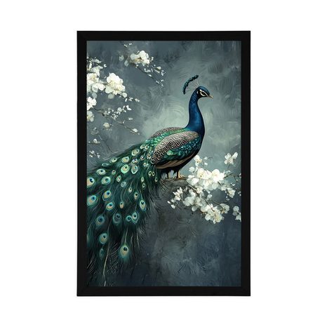 PLAKÁT PÁV S KVĚTINAMI - PTÁCI - PLAKÁTY