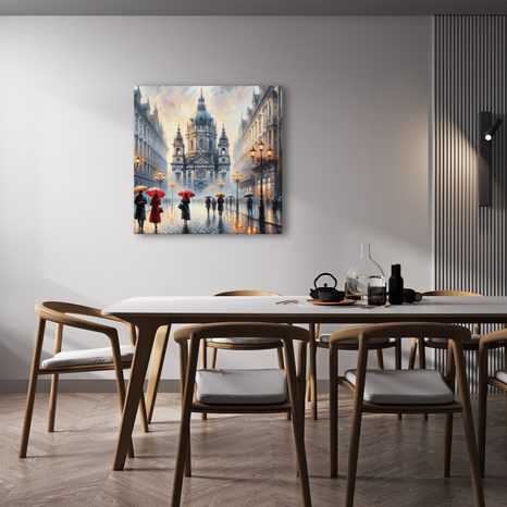 OBRAZ KATEDRÁLA V DEŠTI - OBRAZY MĚSTA - OBRAZY