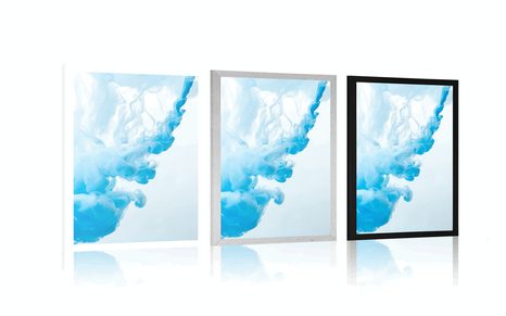 PLAKÁT MODRÝ INKOUST VE VODĚ - ABSTRAKTNÍ A VZOROVANÉ - PLAKÁTY