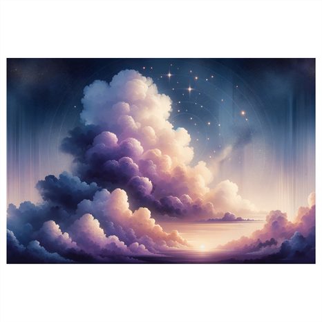 WANDBILD TRAUMHAFTE WOLKEN - BILDER VON SONNENAUFGANG UND SONNENUNTERGANG - BILDER