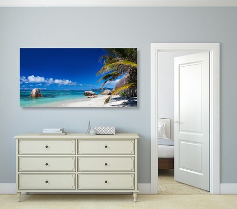 WANDBILD STRAND ANSE SOURCE - BILDER VON NATUR UND LANDSCHAFT - BILDER