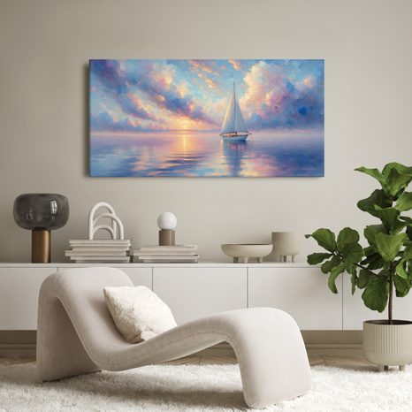 OBRAZ ROMANTICKÁ PLACHETNICE - OBRAZY MOŘE A PLÁŽ - OBRAZY
