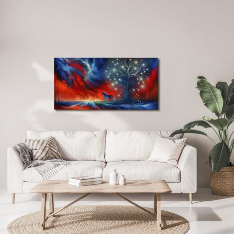 OBRAZ MAGICKÝ STROM ŽIVOTA S KONĚM - OBRAZY STROMY ŽIVOTA - OBRAZY