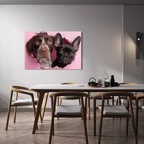 OBRAZ PSI ZVĚDAVOST V RŮŽOVÉ - OBRAZY PSI - OBRAZY