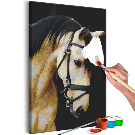 SLIKA SLIKANJE PO ŠTEVILKAH ČUDOVIT PORTRET KONJA - HORSE PORTRAIT - POSLIKAVA PO ŠTEVILKAH