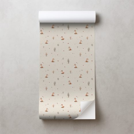 SAMOLEPÍCÍ TAPETA LESNÍ LIŠKY A STROMY - DĚTSKÉ TAPETY - TAPETY