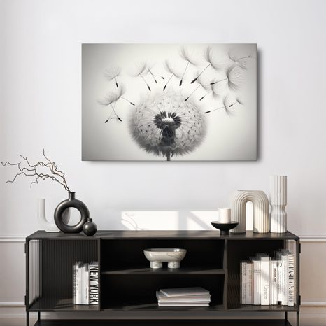 OBRAZ ČERNOBÍLÁ PAMPELIŠKA - OBRAZY PAMPELIŠKA - OBRAZY