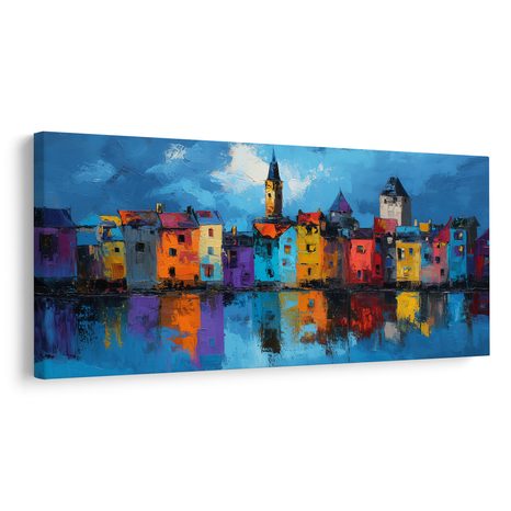 SLIKA ČAROLIJA VEČERNJEG GRADA - ŠARENE KUĆE - SLIKE