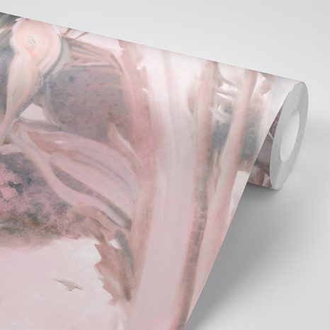 CARTA DA PARATI – NATURA MORTA SFUMATA CON FOGLIE - CARTA DA PARATI LETTERE - CARTA DA PARATI