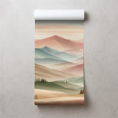 FOTOTAPETA PASTELOVÉ HORY V AKVARELU - TAPETY HORY - TAPETY