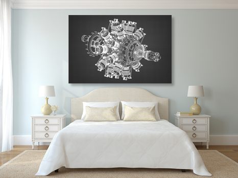 OBRAZ HVĚZDICOVÝ MOTOR - ČERNOBÍLÉ OBRAZY - OBRAZY