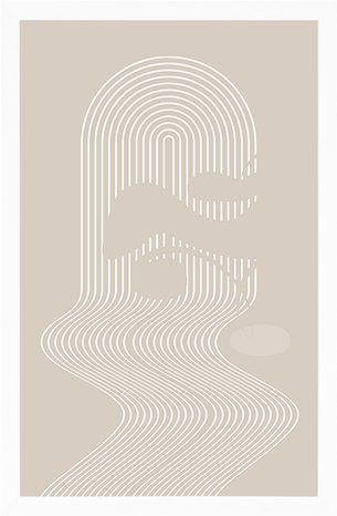 POSTER EINZIGARTIGES REGENBOGEN-MUSTER MID-CENTURY - MOTIVE AUS UNSERER WERKSTATT - POSTER