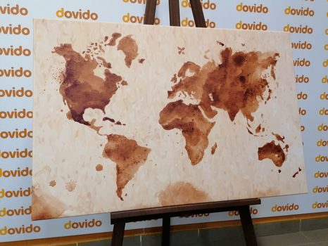 DECORATIVE PINBOARD WORLD MAP IN RETRO STYLE - PICTURES ON CORK - PICTURES