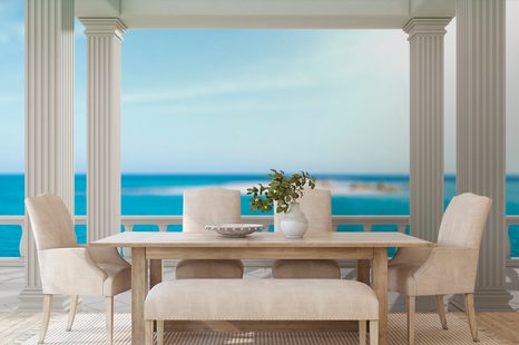 TAPETEN MEER HINTER DEN SÄULEN - TAPETEN MIT NATURMOTIVEN - TAPETEN