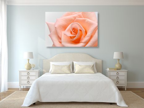 QUADRO SU TELA – ROSE IN TONALITÀ PESCA - QUADRI DI FIORI - STAMPE E QUADRI