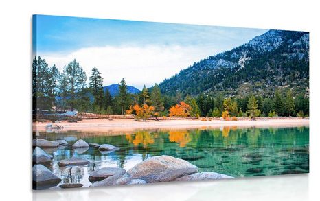 CANVAS PRINT A LAKE IN BEAUTIFUL NATURE