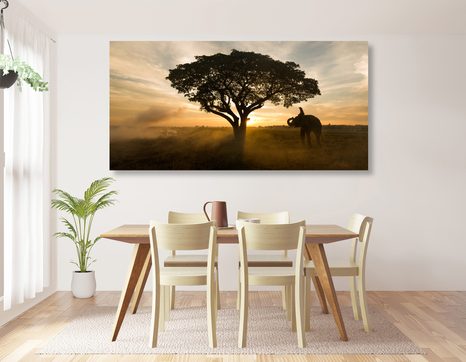 TABLOU ELEFANT LA RĂSĂRITUL DE SOARE - TABLOURI ANIMALE - TABLOURI