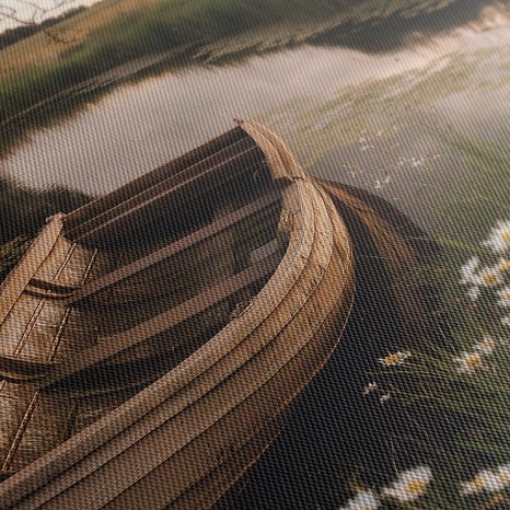 WANDBILD BOOT IN BLUMIGER BUCHT - BILDER SEEN - BILDER