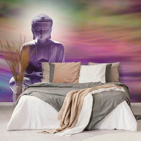 TAPETE BUDDHA AUF ABSTRAKTEM HINTERGRUND - TAPETEN MIT FENG SHUI-MOTIVEN - TAPETEN