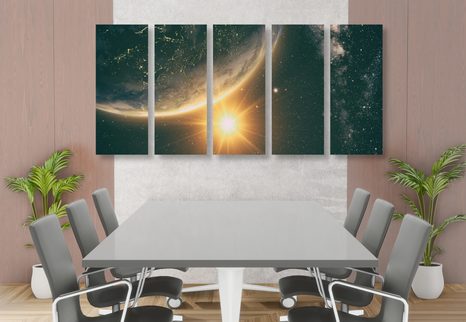 5-TEILIGES WANDBILD BLICK AUS DEM WELTRAUM - BILDER VON UNIVERSUM UND STERNEN - BILDER