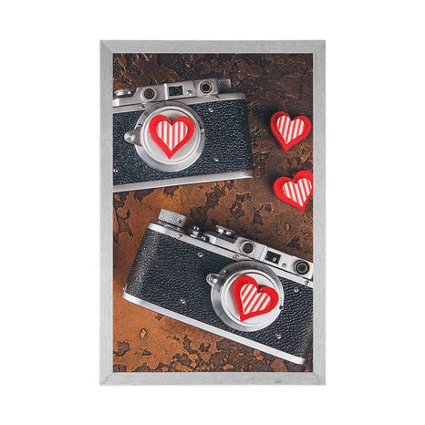PLAGÁT DVA RETRO FOTOAPARÁTY - VINTAGE A RETRO - PLAGÁTY