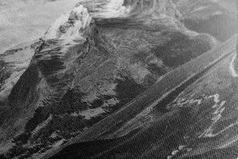 OBRAZ PIĘKNA GÓRSKA PANORAMA W WERSJI CZARNO-BIAŁEJ - OBRAZY CZARNO-BIAŁE - OBRAZY