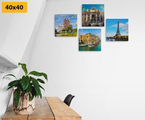 SET DI QUADRI – MONUMENTI STORICI IN COLORI SPLENDIDI - COLLEZIONI DI QUADRI - STAMPE E QUADRI