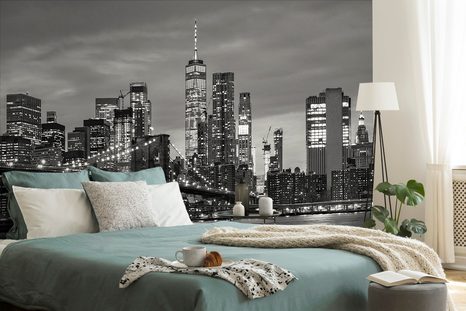 FOTOTAPETA ČERNOBÍLÝ MOST V BROOKLYNU - ČERNOBÍLÉ TAPETY - TAPETY