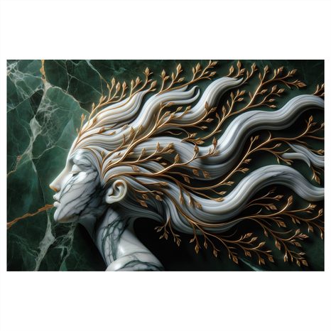 OBRAZ LESNÍ BOHYNĚ S VĚTVEMI VE VLASECH - OBRAZY ŽENY - OBRAZY