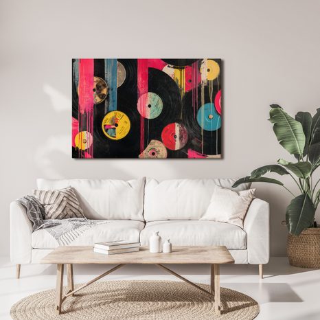 OBRAZ STREET ARTOVÉ VINYLOVÉ DESKY - HUDEBNÍ OBRAZY - OBRAZY