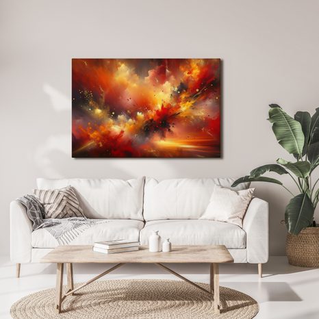 OBRAZ EXPLOZE RUDÉ ENERGIE - OBRAZY ABSTRAKTNÍ TVARY - OBRAZY