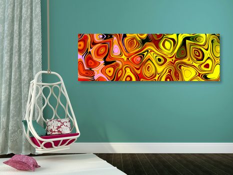 KÉP KREATÍV MŰVÉSZET PIROS ÉS SÁRGA SZÍNEKBEN - ABSZTRAKT KÉPEK - KÉPEK