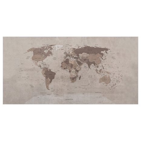 OBRAZ NA KORKU MAPA SVĚTA V ŠEDÉ - PICTURES ON CORK - PICTURES