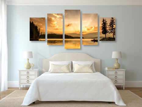 5 RÉSZES KÉP HEGYI TÓ - TERMÉSZET- ÉS TÁJKÉPEK - KÉPEK