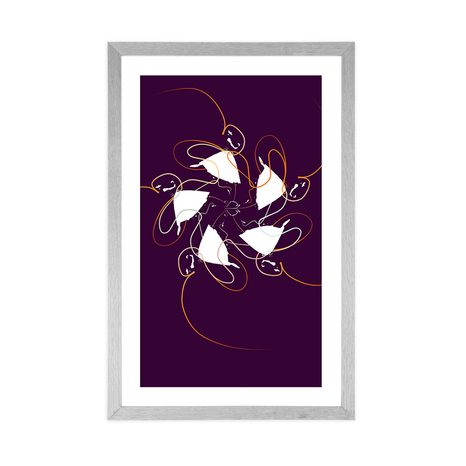 PLAKÁT S PASPARTOU TANEC SE STUHAMI NA TMAVÉM POZADÍ - MOTIVY Z NAŠÍ DÍLNY - PLAKÁTY