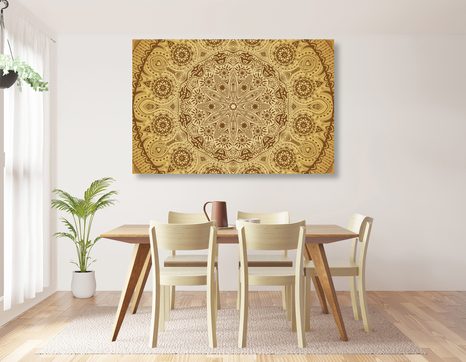 КАРТИНА НА ПЛАТНО – ДЕКОРАТИВНА МАНДАЛА С ДАНТЕЛА - ФЪН ШУЙ КАРТИНИ - КАРТИНИ