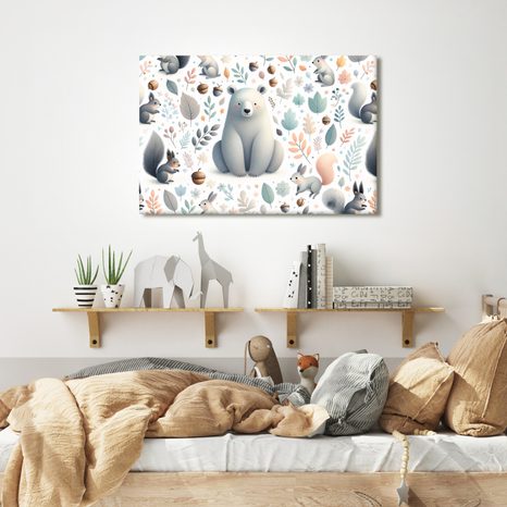 WANDBILD WALDTIERE FÜR KINDER - KINDERBILDER TIERE - BILDER