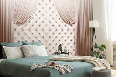 TAPETE ELEGANTE VORHÄNGE - TAPETEN MIT LEDEROPTIK - TAPETEN