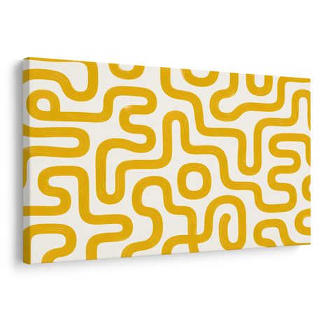 QUADRO SU TELA – MOTIVO GEOMETRICO GIALLO RÉTRO - QUADRI VINTAGE E RETRÒ - STAMPE E QUADRI