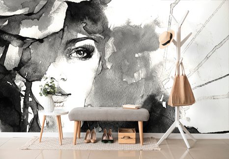 SAMOLEPÍCÍ TAPETA ČERNOBÍLÝ PORTRÉT ŽENY - SAMOLEPÍCÍ TAPETY - TAPETY