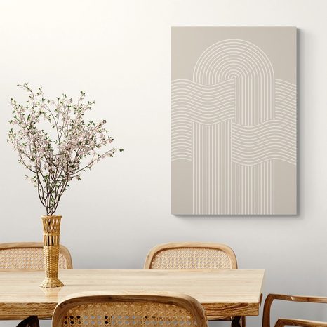 QUADRO SU TELA – ARCOBALENO SABBIA ALLA MODA MID-CENTURY - QUADRI ASTRATTO - STAMPE E QUADRI