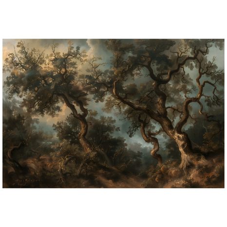 TAPET PĂDURE ANTICĂ ÎN CEAȚĂ MISTERIOASĂ - TAPET PĂDURE - TAPETURI