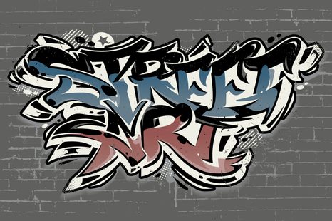 CARTA DA PARATI – IMITAZIONE MATTONI CON SCRITTA STREET ART - CARTA DA PARATI ARTE DI STRADA - CARTA DA PARATI