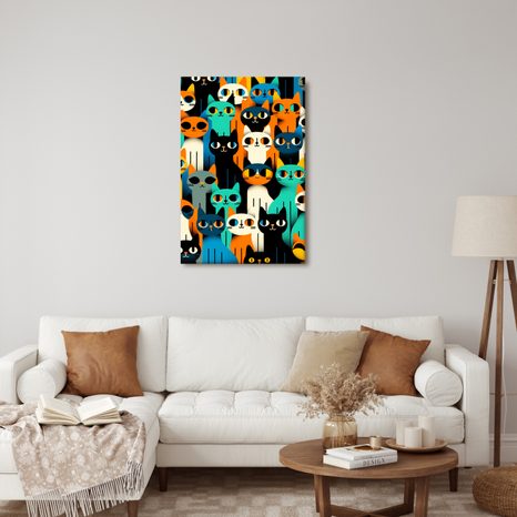 OBRAZ PESTRÁ KOČIČÍ MOZAIKA - PICTURES CATS - PICTURES