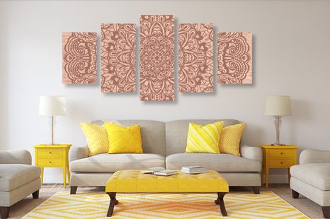 5 RÉSZES KÉP VIRÁG MANDALA - FENG SHUI KÉPEK - KÉPEK