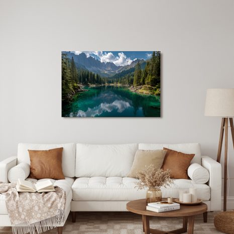 OBRAZ HORSKÉ JEZERO V LESE - OBRAZY JEZERA - OBRAZY