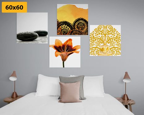 SET OBRAZŮ FENG SHUI KOMBINACE - SESTAVY OBRAZŮ - OBRAZY