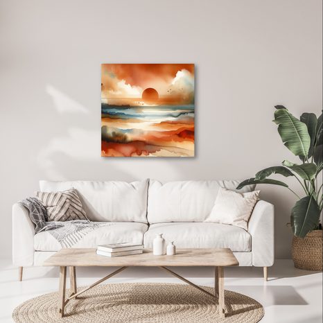 OBRAZ ČERVÁNKY NAD KRAJINOU - OBRAZY VÝCHOD A ZÁPAD SLUNCE - OBRAZY