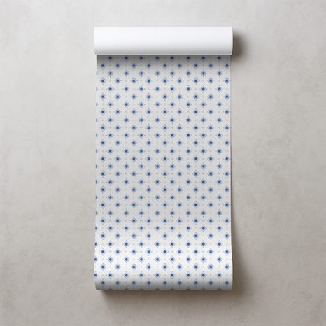 FOTOTAPETA MODRÉ KVĚTINOVÉ ORNAMENTY - VZOROVANÉ TAPETY - TAPETY