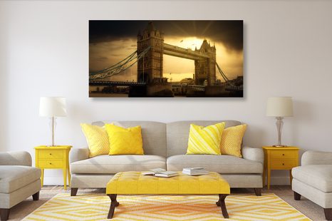 OBRAZ ZÁPAD SLUNCE NAD TOWER BRIDGE - OBRAZY MĚSTA - OBRAZY